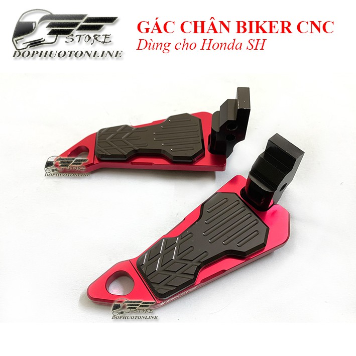 Gác Chân SH Biker Nhôm CNC Đỏ Đen Siêu Đẹp