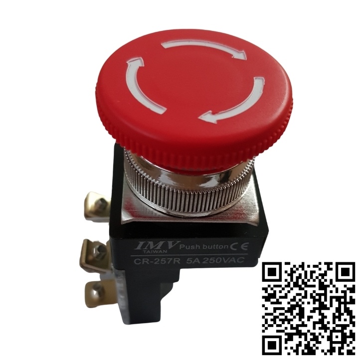 Công tắc nhấn dừng CR-257R siêu khẩn cấp phi 25mm chất lượng tốt