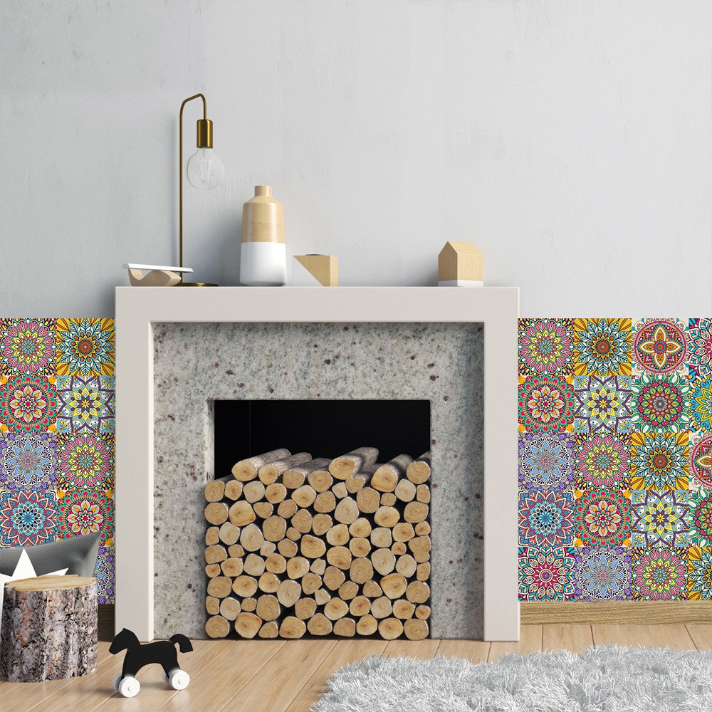 Giấy dán tường họa tiết mandala tự dính chống thấm nước trang trí nhà bếp/phòng tắm | BigBuy360 - bigbuy360.vn