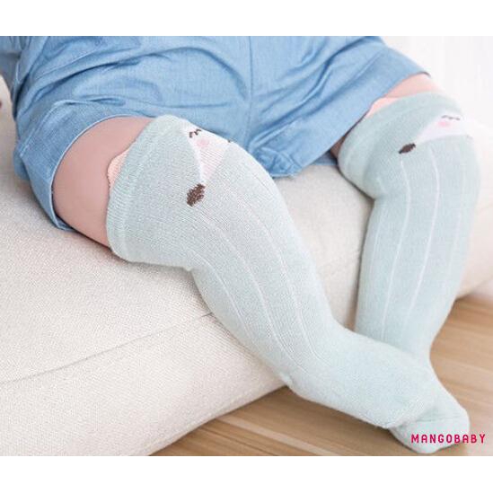 Đôi vớ cotton cổ cao họa tiết thú hoạt hình dễ thương cho bé gái