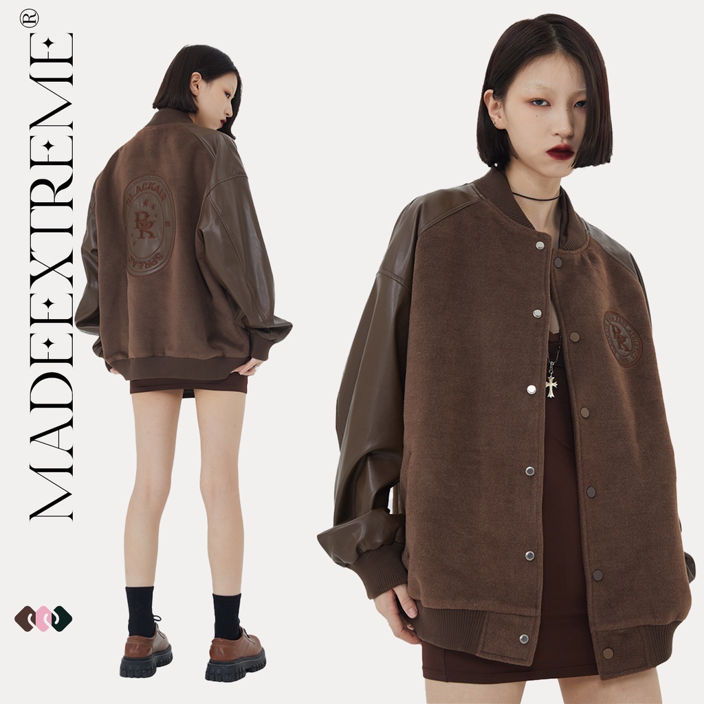 Áo Bomber Varsity MADE EXTREME BR Circle Limited Unisex Nam Nữ Cá Tính Siêu Đẹp