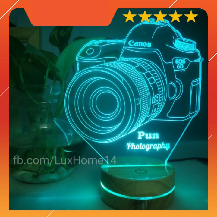 Đèn Led 3D 16 Màu Mẫu Máy Ảnh Canon 6D -Khắc Tên Theo Yêu Cầu -Quà Tặng Độc Đáo Ý Nghĩa