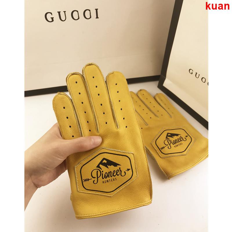 Găng Tay Lái Xe Mô Tô Bằng Da Bò Thoáng Khí Kiểu Retro Cho Nam