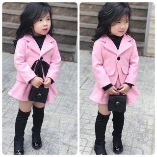 Set áo váy dạ cho bé gái