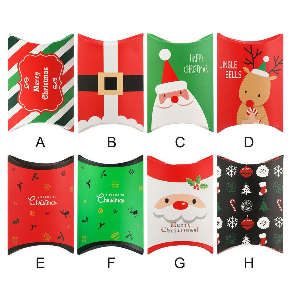 LANSEL Set 5 / 10 Hộp Giấy Đựng Kẹo Hình Gối Giáng Sinh