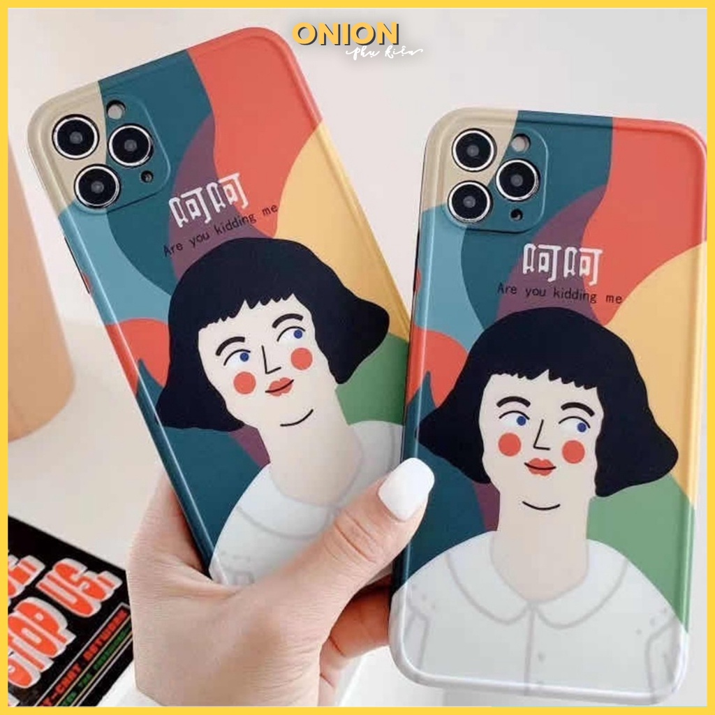 Ốp Onion cô gái cầu vồng dẻo mịn Hàn Quốc dành cho ip 11 Pro Max 7 8 Plus X XsMax XR
