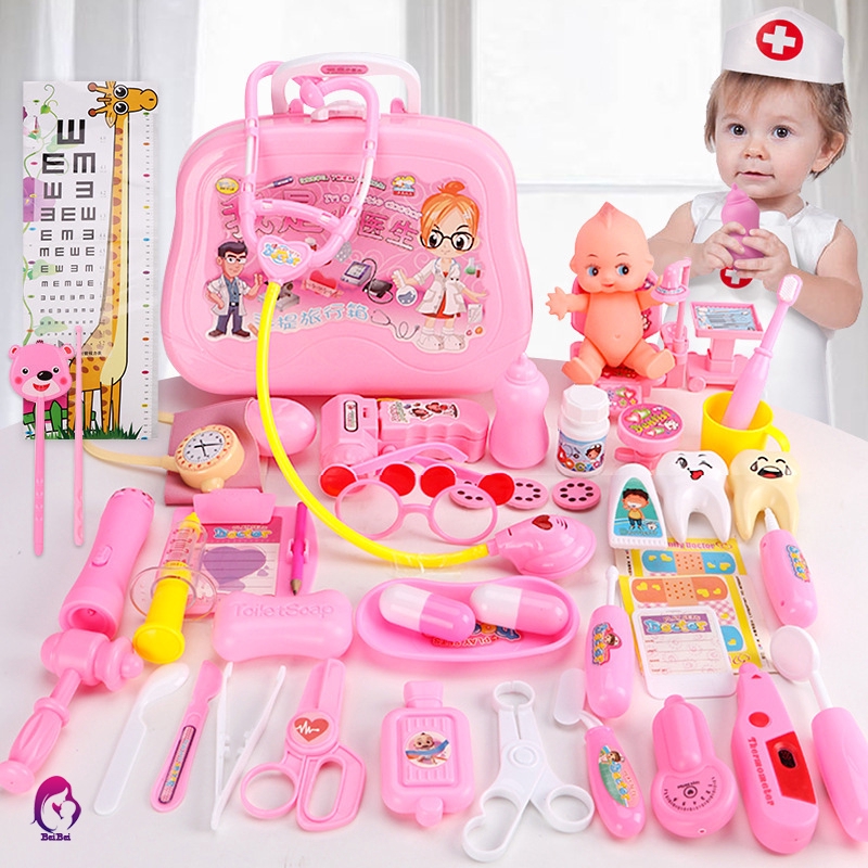 【Hàng mới về】 1 Set Kids Doctor Sets Toy Role Play Stethoscope for Children Boy Girls Pretend Kit