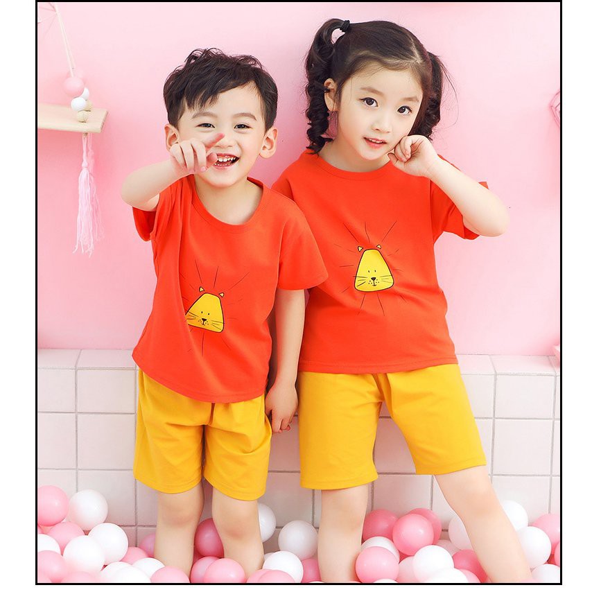 Bộ cộc tay chất cotton cho bé trai ,bé gái ,(hàng xuất hàn cho bé 12-33kg)