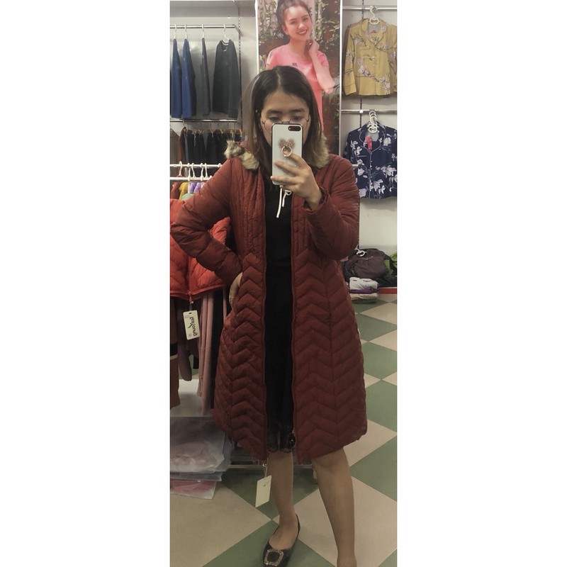 Áo phao siêu nhẹ nữ dáng dài áo phao big size A145