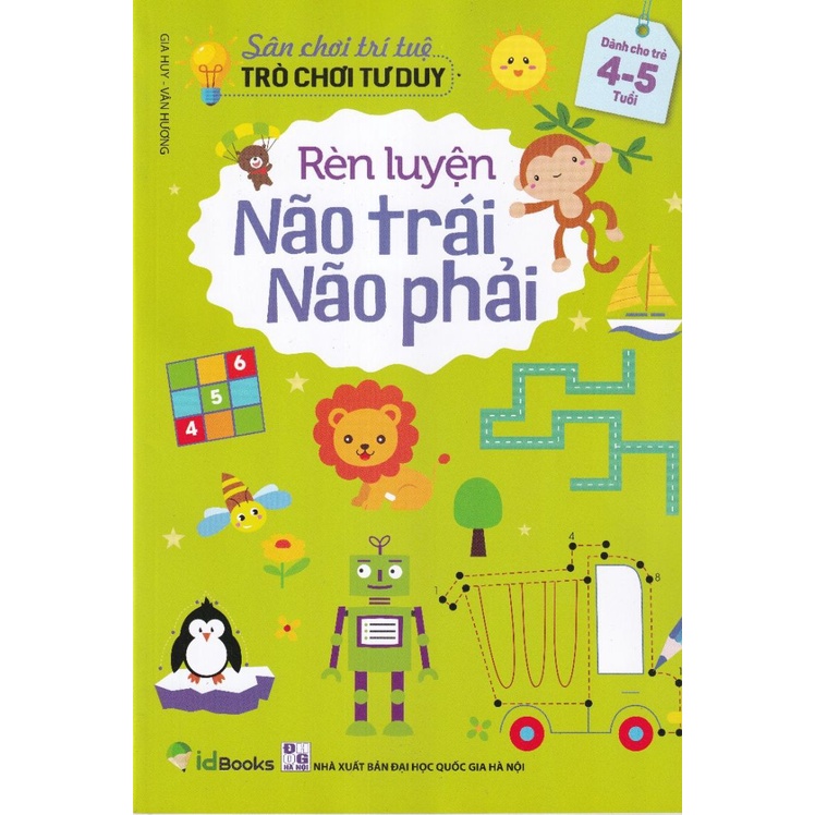 Sách - Bộ 3 quyển Sân chơi trí tuệ - Trò chơi phát triển tư duy Rèn luyện Não trái, Não phải