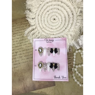 Nailbox móng up móng giả đen trắng cham thiên thần