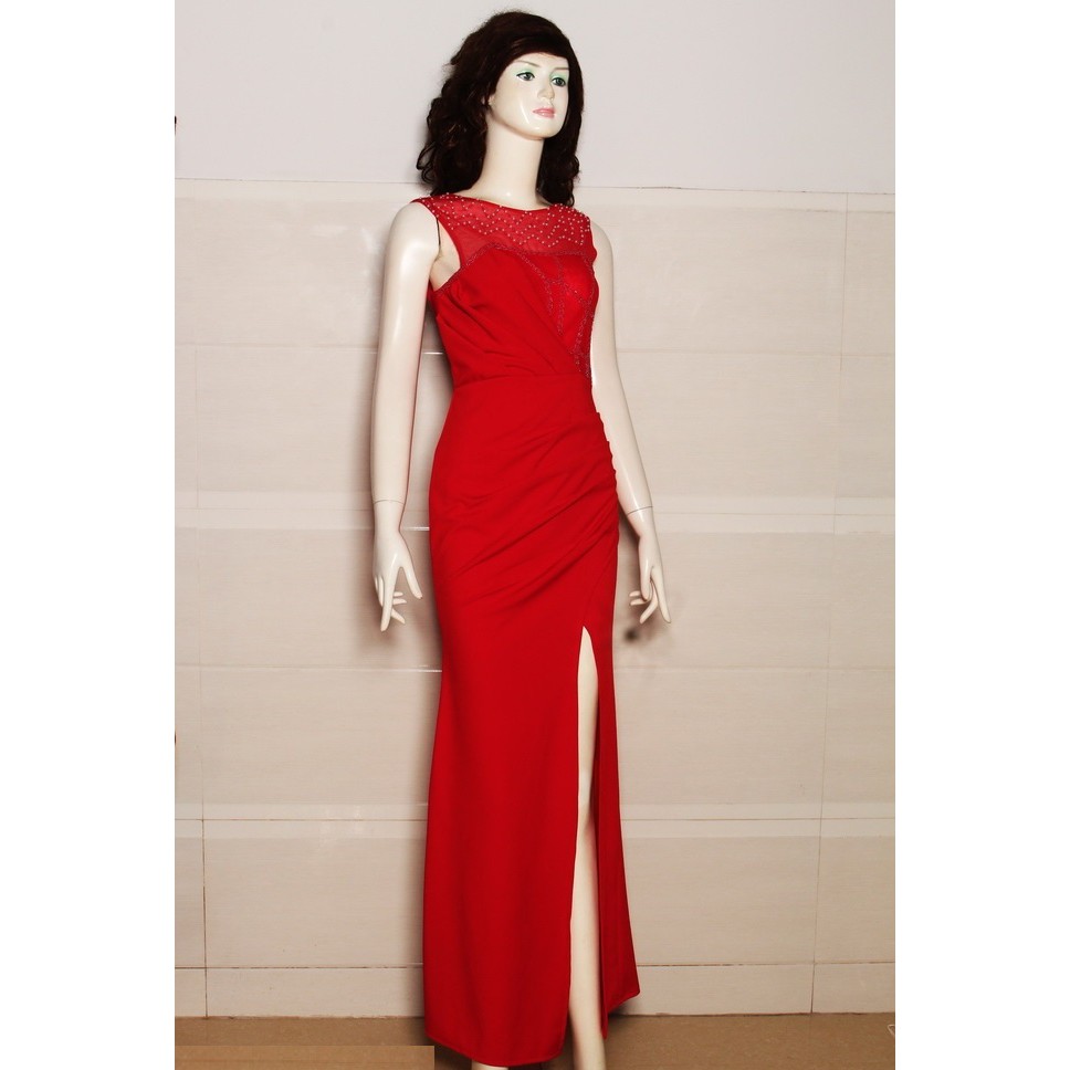 Đầm dạ hội xẻ tà phối lưới cực sexy 2367 (có hình chụp thật)