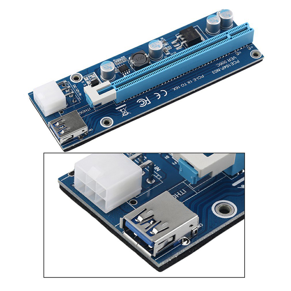 Dây Riser 009s Có LED Mới 100% Hàng Chuẩn / Riser pci-e 1x to 16x dây usb 3.0