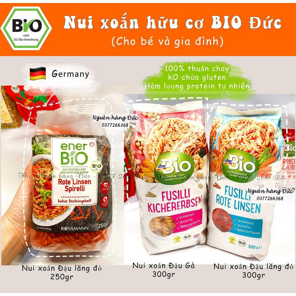 Nui xoắn đậu lăng đỏ Hữu cơ DmBio, EnerBio Đức 250g - Nguồn hàng Đức
