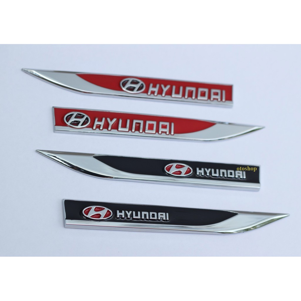 Bộ 2 mang cá kim loại trang trí xe Hyundai
