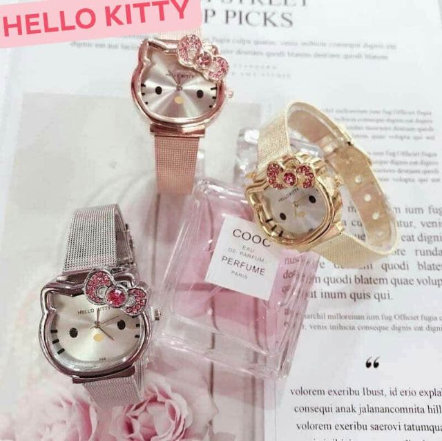 Đồng hồ Hello Kitty màu Rose Gold