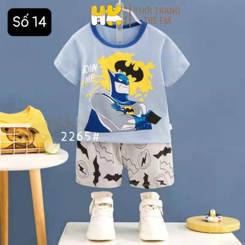 Bộ quần áo cộc tay bé trai HK KIDS chất cotton mềm mát size cho bé từ 1-7 tuổi