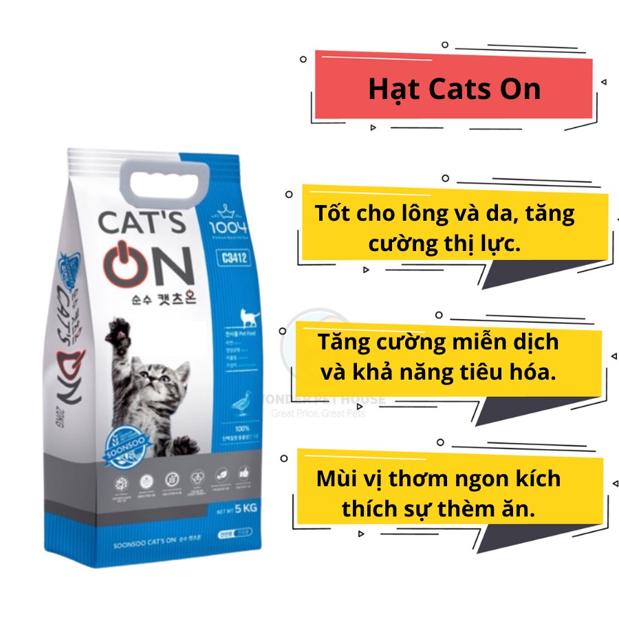 Hạt cho mèo Catson, Hạt cho mèo xuất xứ Hàn Quốc dành cho mèo mọi lứa tuổi - Túi 5kg