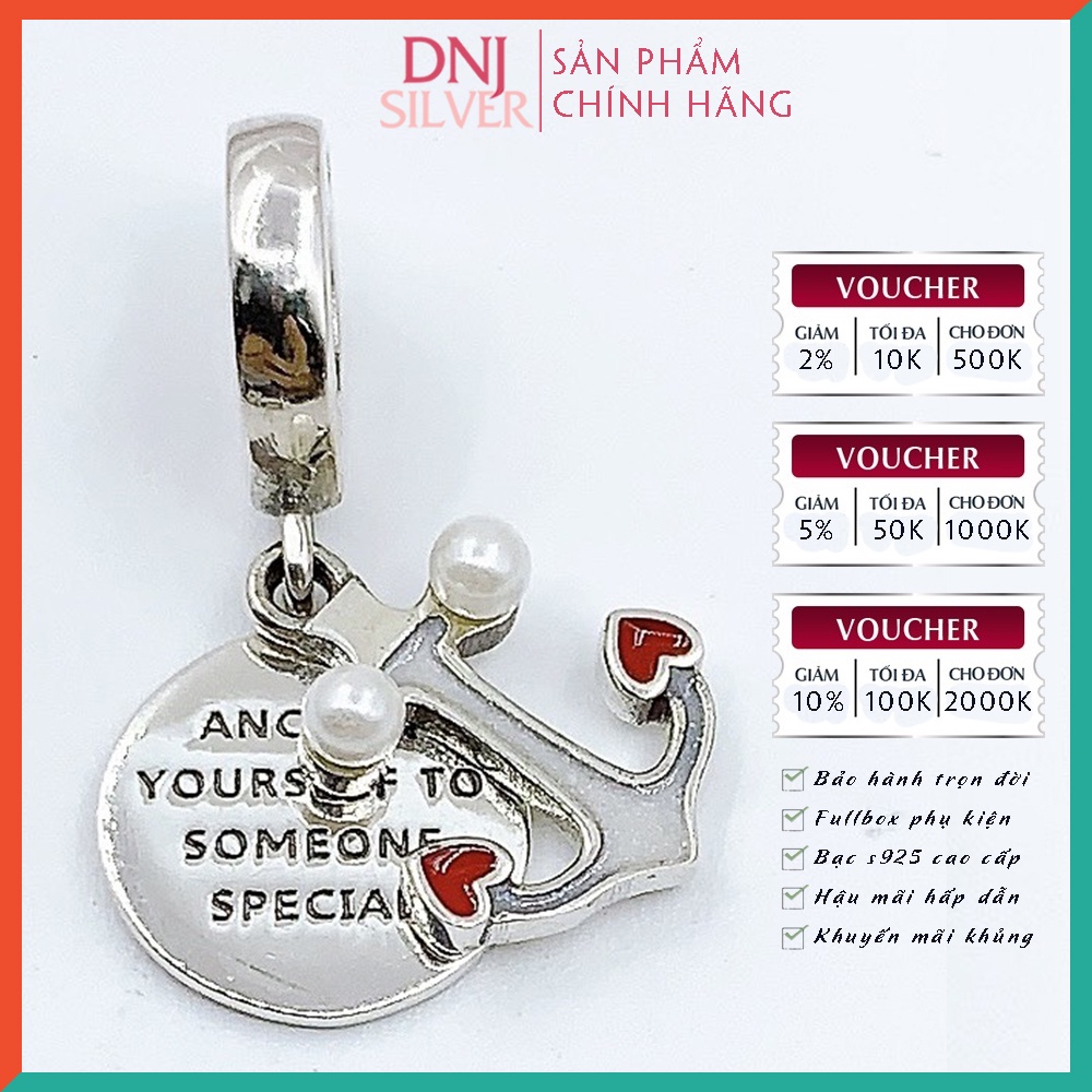 Vòng tay bạc 925 cao cấp - Vòng tay charm bạc Lovely Girl need Love, Cô gái đang yêu cần bến bờ nương tựa - DNB033