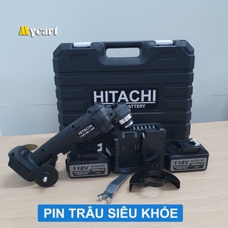 Máy mài pin hitachi 118v tặng lưỡi cưa xích - máy mài góc, máy cắt pin hitachi 118v - lõi đồng
