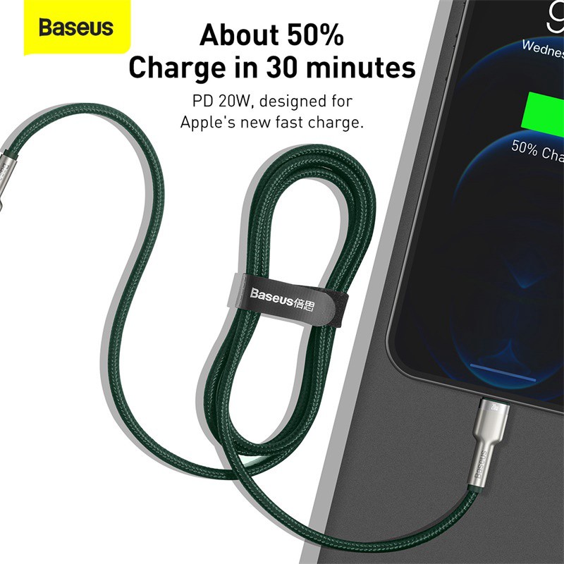Cáp sạc nhanh Baseus PD20W Metal Data Type-C to dây nylon bện truyền dữ liệu cho IP100CM