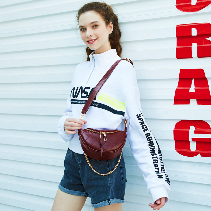 Túi đeo hông IELGY có khóa kéo phong cách cổ điển thời trang cho nữ