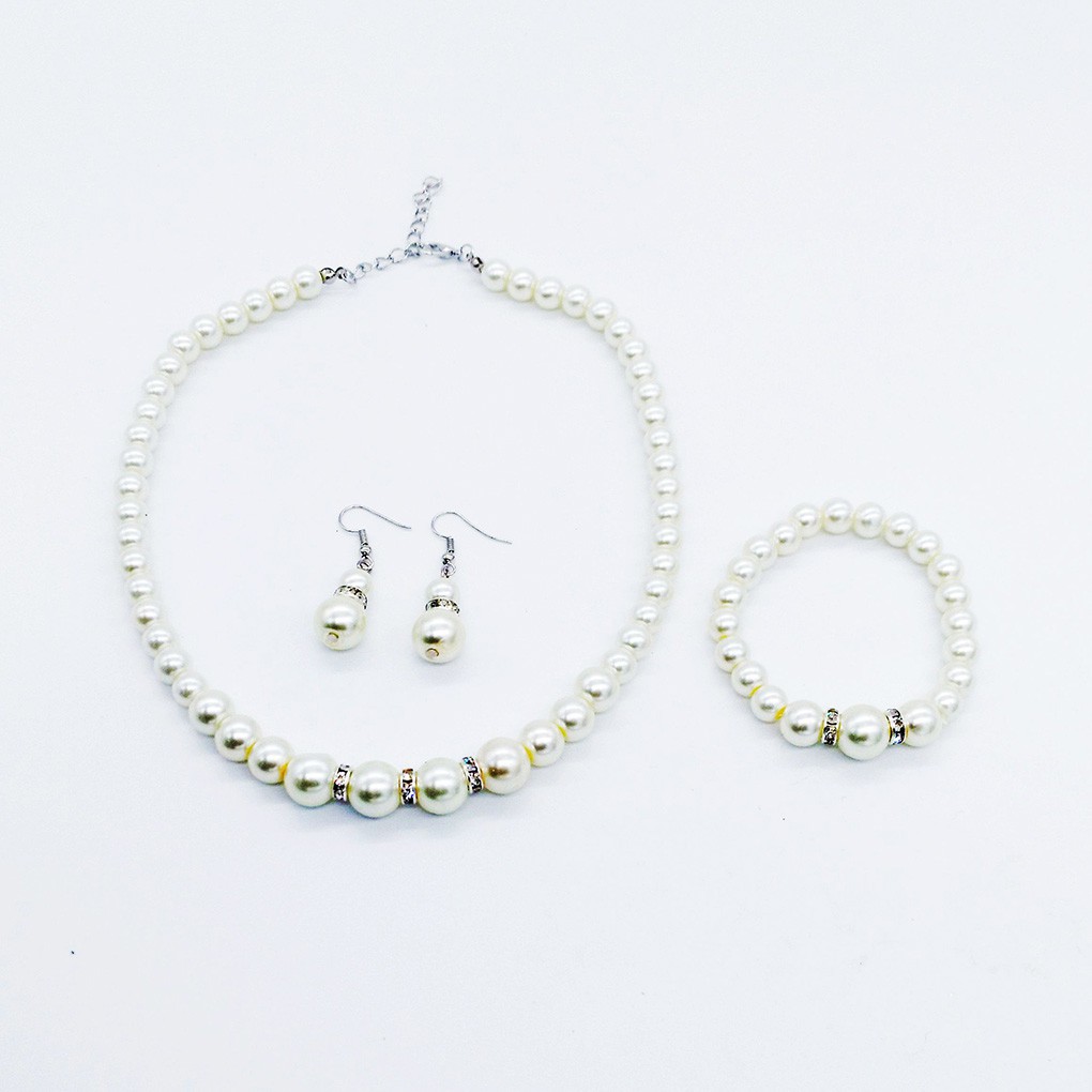 Set vòng cổ+hoa tai+vòng tay bằng ngọc trai đẳng cấp