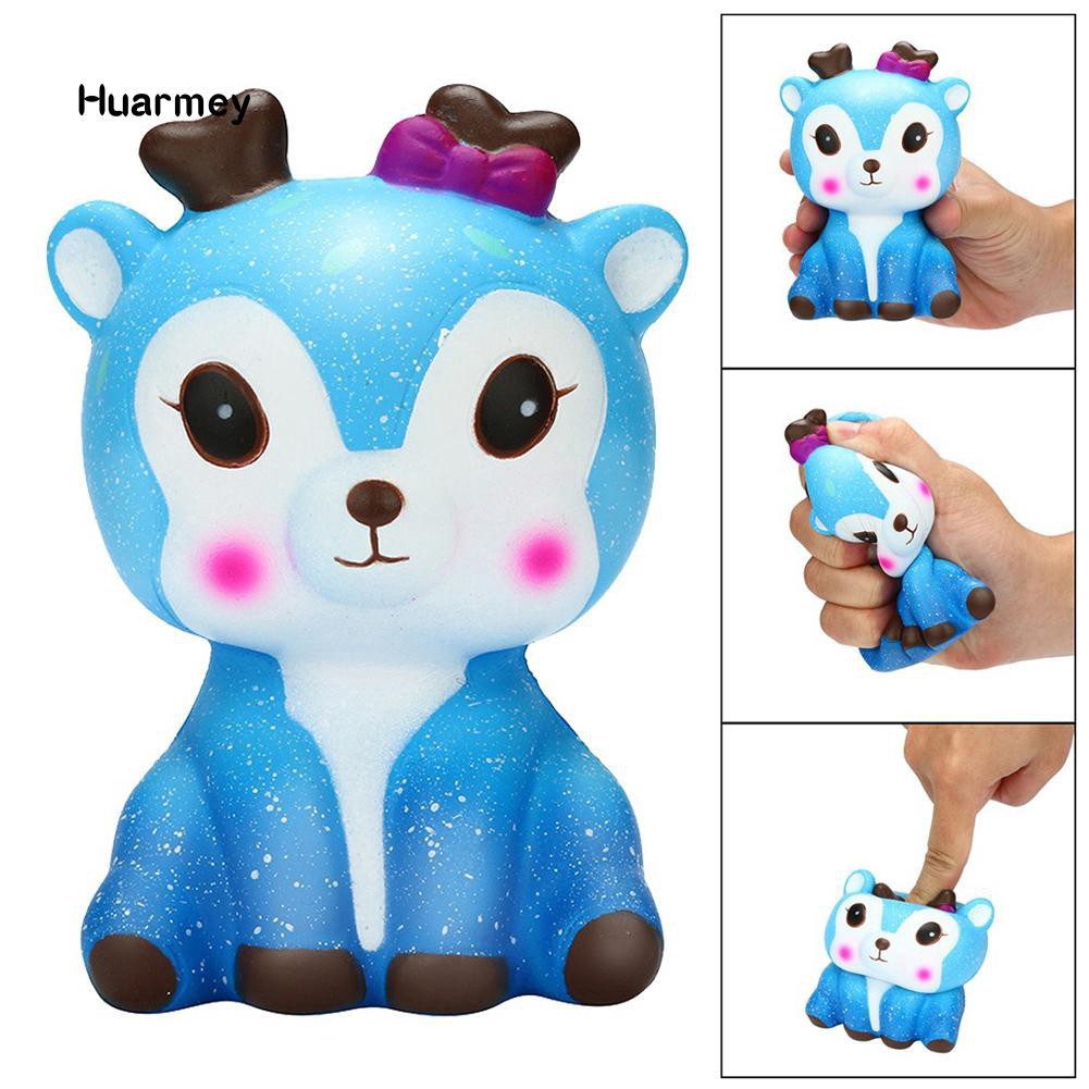 ★Hu Squishy Slow Rising Galaxy Deer Animal Kids Adults Squeeze Toys Stress Reliever shopee. vn|mochi04