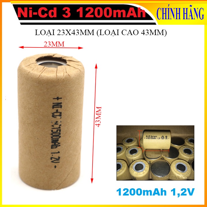 Pin máy khoan mới NiCd / Nimh 1200mAh (PIN SC 43 x 23mm)