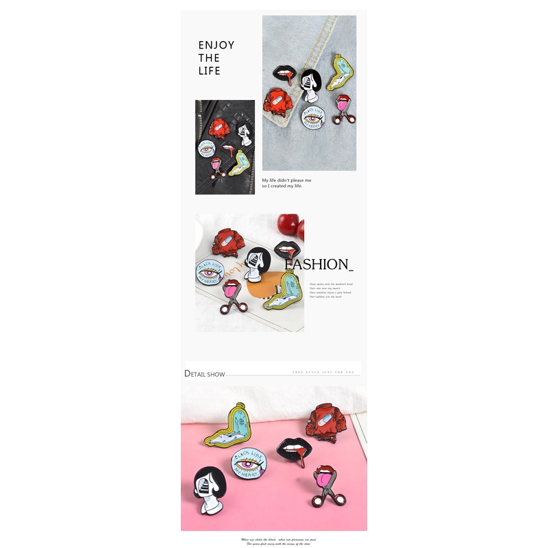 Huy hiệu cài áo bằng da hình cô gái 6 phong cách