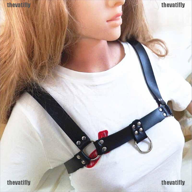 Dây đai đeo ngực bằng da có khóa cài cá tính cho nam và nữ