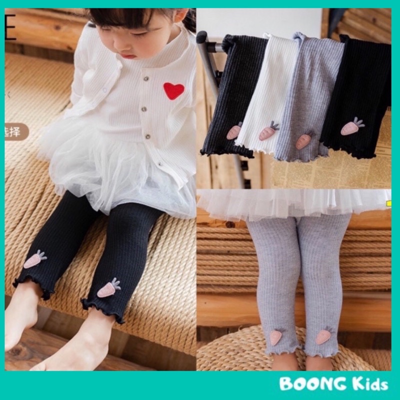 Quần tất, quần legging cho bé gái dưới 4 tuổi, len cotton dày dặn, giữ ấm, hình cà rốt dễ thương