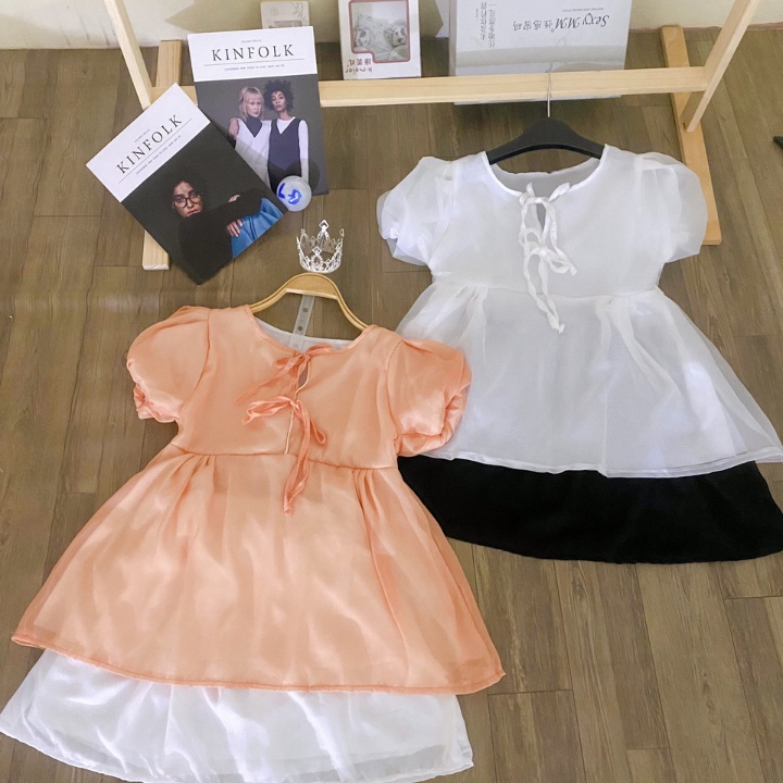 Set babydoll - Váy  công chúa 2 lớp chân váy short chất voan lụa mềm mại, dày dặn phồng đẹp tại sam_sam_shop_1011