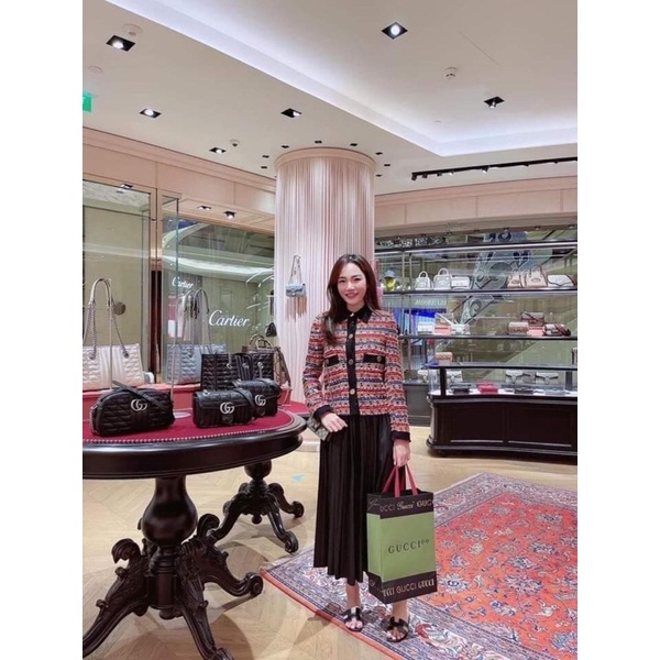 Áo dạ tweed mẫu kẻ nâu zara cực hot