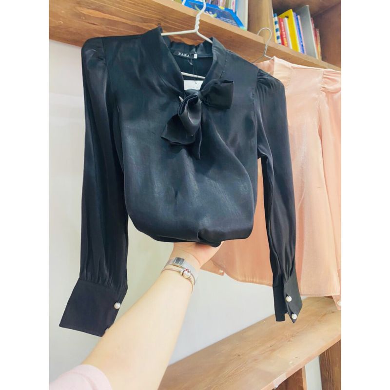 ♥️ Áo Sơ Mi Chất Tơ Sống Cổ Nơ nhiều màu