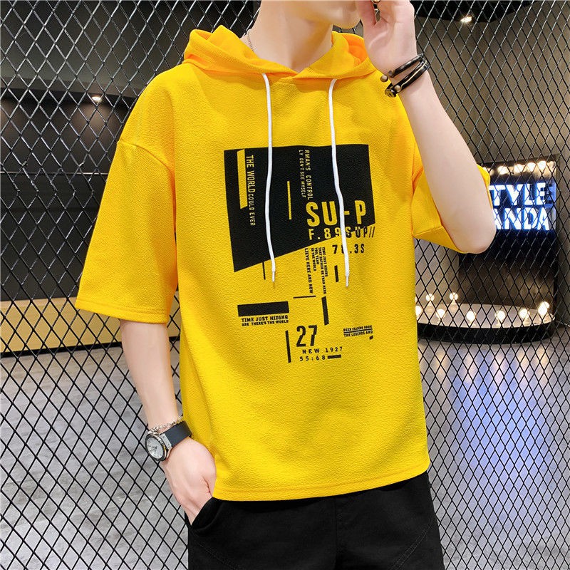 Áo Hoodie Thể Thao Ngắn Tay Dáng Rộng Thời Trang Mùa Hè Dành Cho Nam