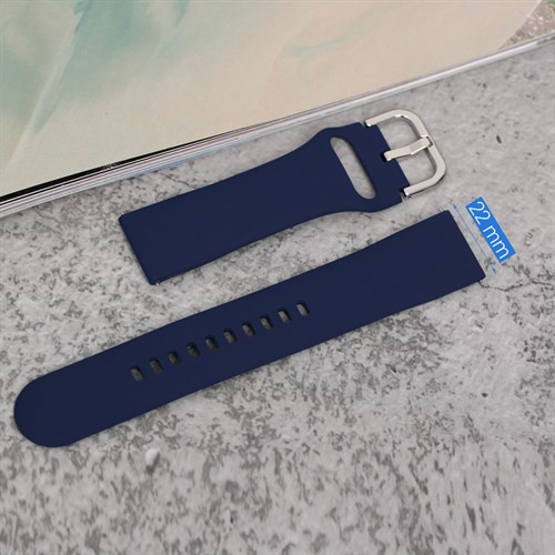 Dây silicone đồng hồ Samsung/Huawei/khác 22 mm xanh M04-02-22