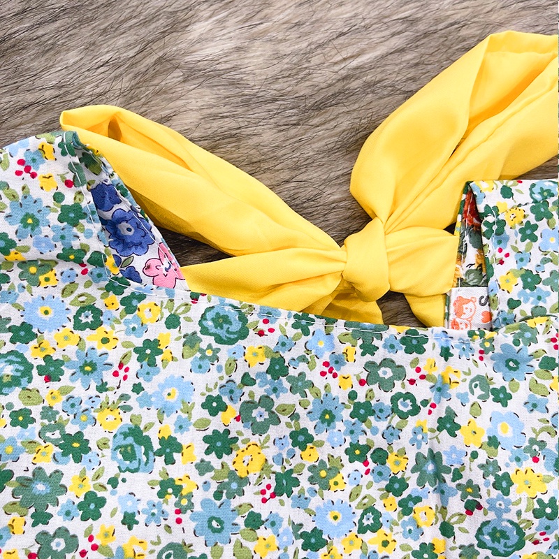 Váy cho bé gái, Đầm hoa nhí 8-24kg cho bé chất thô mềm dáng xòe có thắt nơ lưng và khóa kéo đáng yêu BBShine – D088