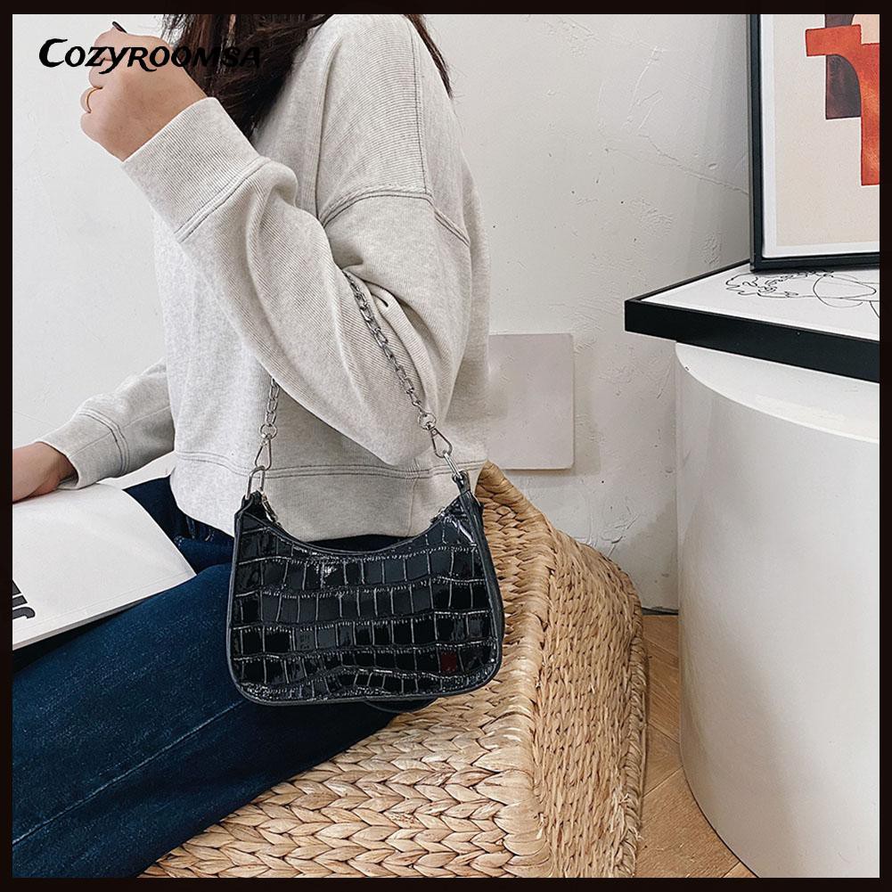 Túi xách đeo vai họa tiết vân da cá sấu thời trang cho nữ
