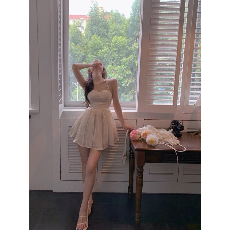 Đầm 2 dây mini dáng xòe Emilyshop ulzzang