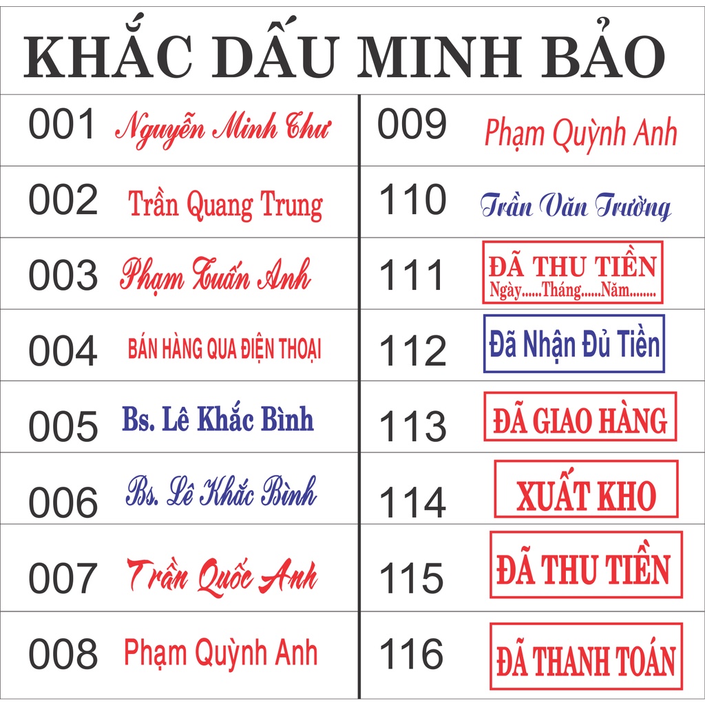 Khắc Dấu Tên Rõ Đẹp, Mộc Tên, Dấu Vuông 1-2 Dòng Theo Yêu Cầu, TDstamp T214