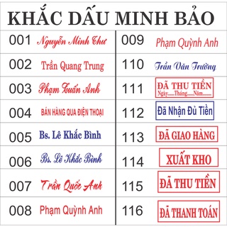 Khắc dấu tên rõ đẹp, mộc tên, dấu vuông 1-2 dòng theo yêu cầu, tdstamp t214