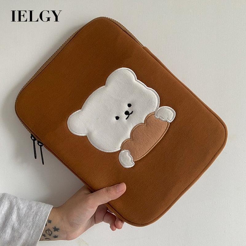 Túi Xách Đựng Máy Tính In Hình Gấu Nâu Phong Cách Hàn Quốc Cho Nữ