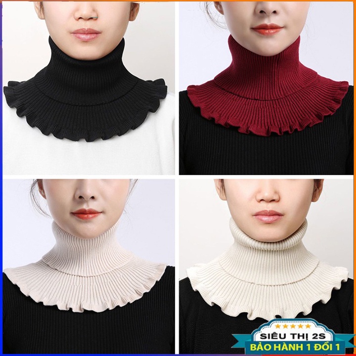 Cổ áo giả có thể tháo rời chống lạnh thời trang mùa đông