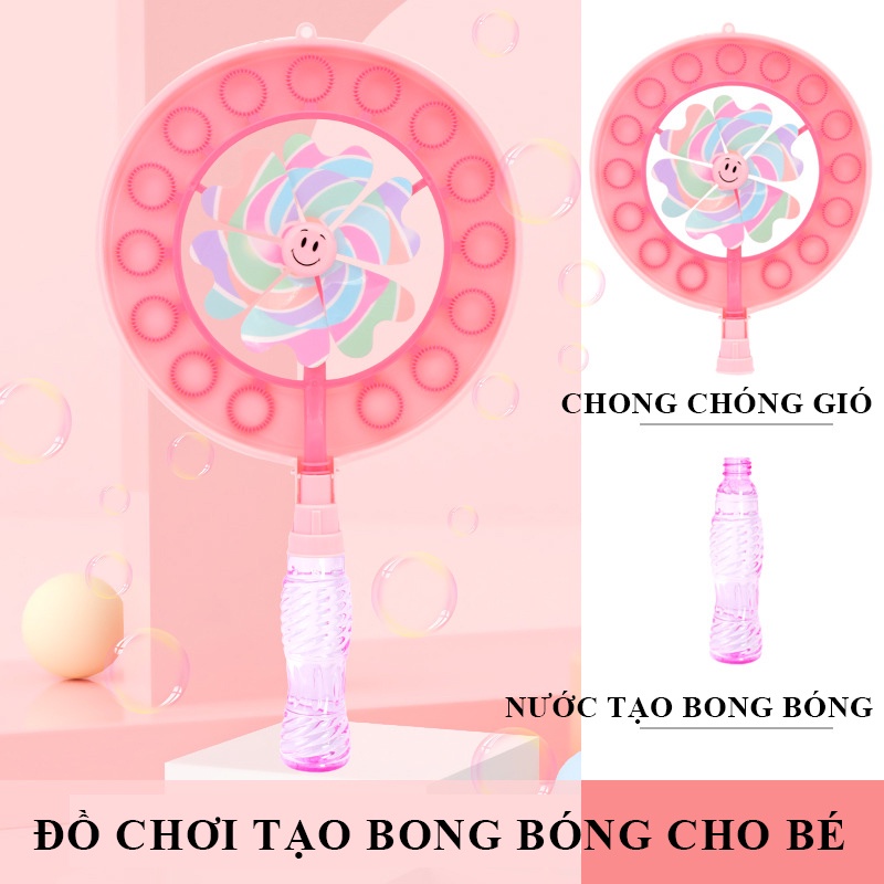 Đồ Chơi Trẻ Em Chong Chóng Tạo Bong Bóng Cho Bé Gái, Bé Trai