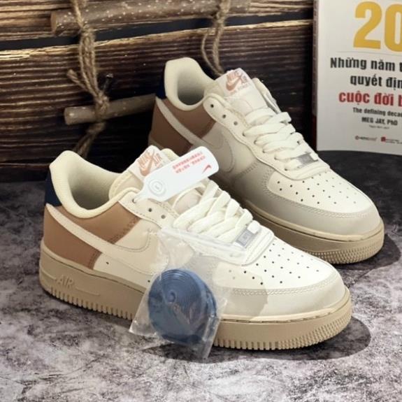 Giày thể thao AF1 Cream Sail chất lượng nguyên. Giày AF1 vàng nâu chất lượng SC