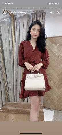 VÁY LỤA VẠT CHÉO - VÁY LỤA ĐỎ ZARA TẦNG CL0008