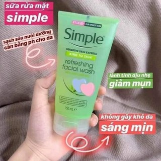 [FREESHIP] Sữa Rửa Mặt Dạng Gel Simple Refreshing 150ml