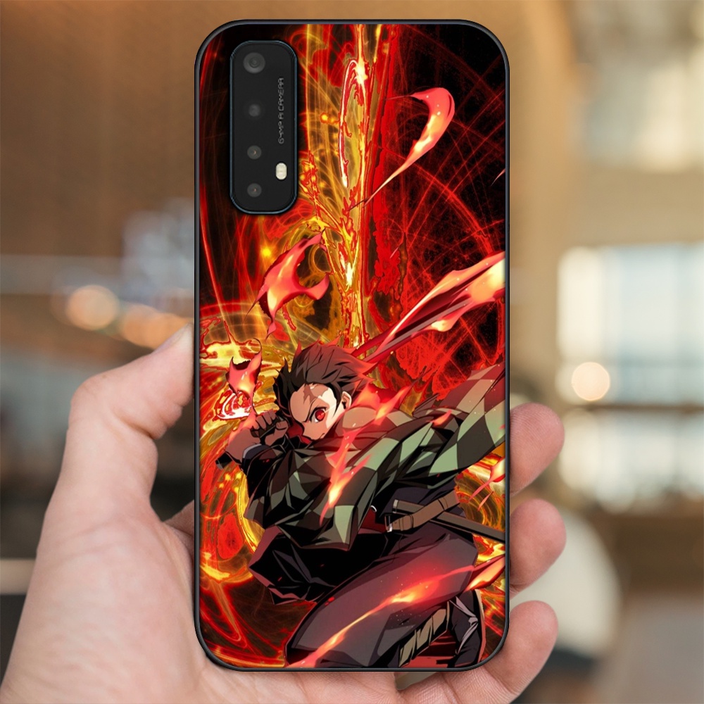Ốp lưng Realme 7 viền đen in hình Tanjiro Kimetsu No Yaiba