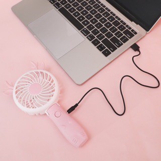 Quạt Mini Fan Chân Gập Cute Có Đèn